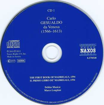 7CD/Zestaw pudełkowy Carlo Gesualdo: The Complete Madrigals