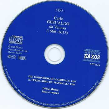 7CD/Zestaw pudełkowy Carlo Gesualdo: The Complete Madrigals
