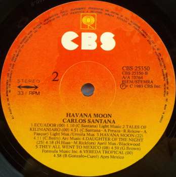 LP Carlos Santana: Havana Moon