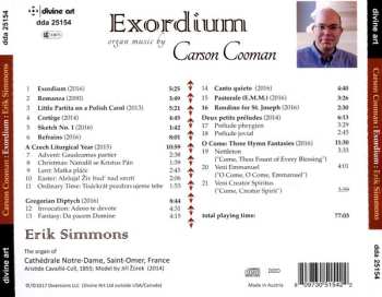 CD Carson Cooman: Exordium: Music For Organ By Carson Cooman