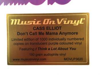 LP Cass Elliot: Don't Call Me Mama Anymore CLR | LTD | NUM