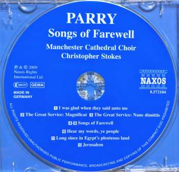 CD Charles Hubert Hastings Parry: Choral Masterpieces (Songs Of Farewell)