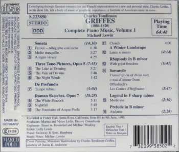 CD Charles Griffes: Complete Piano Music, Volume 1