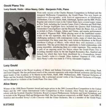 CD Gould Piano Trio: Piano Quartet No. 2 • Piano Trio No. 1 • Legend • Jig • Hush Song