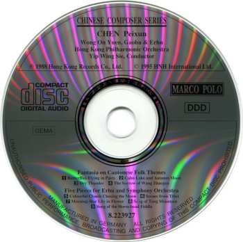 CD Hong Kong Philharmonic Orchestra: Fantasia On Cantonese Folk Themes / Five Pieces For Erhu And Symphony Orchestra