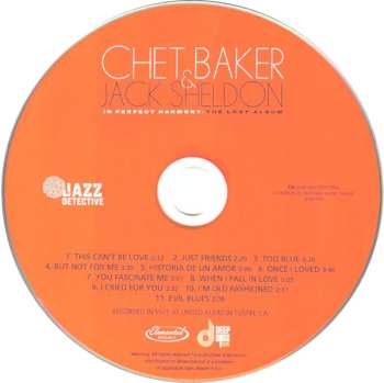 CD Chet Baker: In Perfect Harmony: The Lost Album DLX | LTD