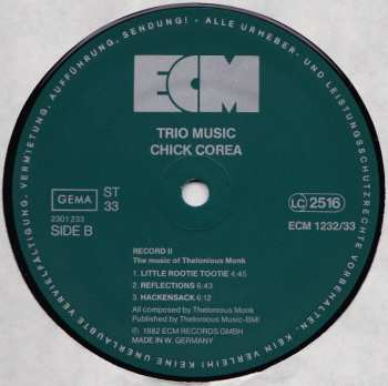 2LP Chick Corea: Trio Music