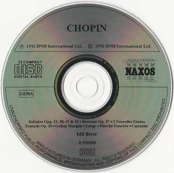 CD Frédéric Chopin: Ballades / Berceuse, Op. 57 / Fantasie, Op. 49