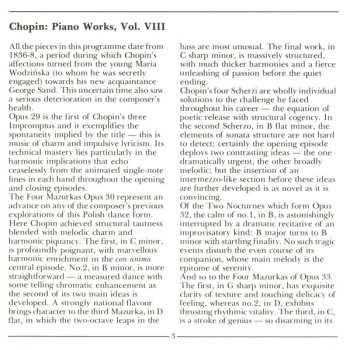 CD Frédéric Chopin: Piano Works Vol.VIII = Klavierwerke Folge VIII