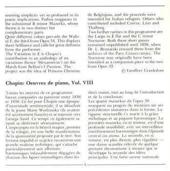 CD Frédéric Chopin: Piano Works Vol.VIII = Klavierwerke Folge VIII