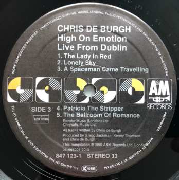 2LP Chris de Burgh: High On Emotion: Live From Dublin!