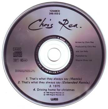 CD Chris Rea: That's What They Always Say (Remix)