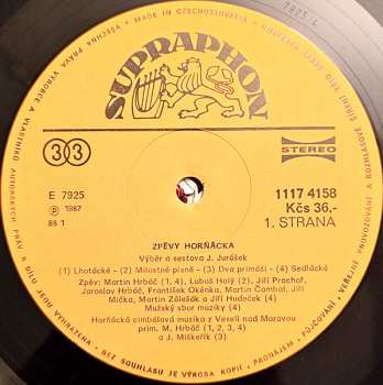 LP Horňácká Cimbálová Muzika Martina Hrbáče: Zpěvy Hanácka