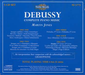 5CD/Zestaw pudełkowy Claude Debussy: Complete Piano Music