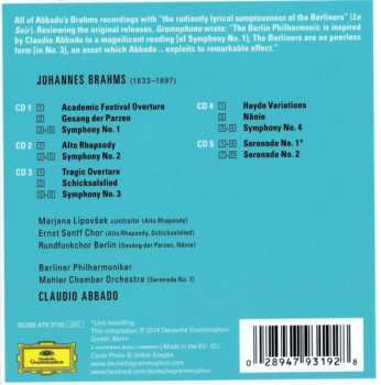 5CD/Zestaw pudełkowy Berliner Philharmoniker: Abbado Brahms
