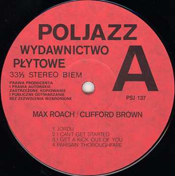 LP Clifford Brown And Max Roach: The Best Of Max Roach And Clifford Brown In Concert!