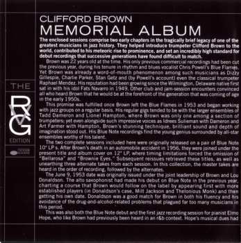 CD Clifford Brown: Memorial Album