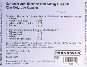 CD Franz Schubert: Quartet In D Minor, "Death And The Maiden" / Quartet In F Minor, Op. 80