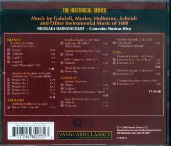 CD Concentus Musicus Wien: Instrumental Music Of The Year 1600 Of France, England, Italy, And Germany