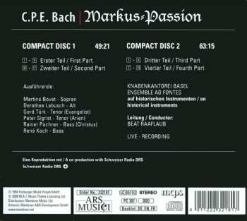 2CD Carl Philipp Emanuel Bach: Markus-Passion