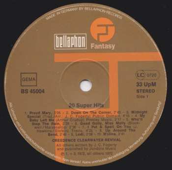 LP Creedence Clearwater Revival: 20 Super Hits