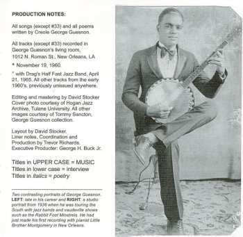 CD Creole George Guesnon: Plays, Sings & Reminisces