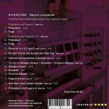 CD Cristina Garcia Banegas: Ricercare: Bach In Lövstabruk