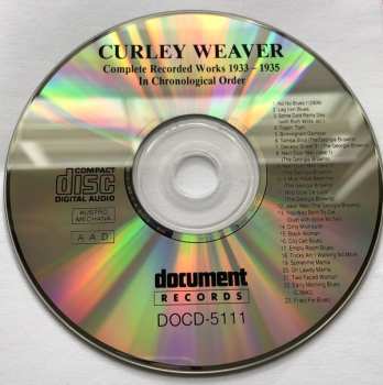 CD Curley Weaver: Complete Recorded Works 1933-1935 In Chronological Order