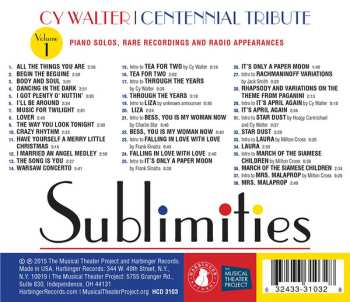 CD Cy Walter: Sublimities: Centennial Tribute Volume 1
