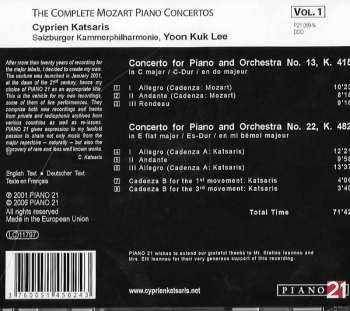 CD Cyprien Katsaris: The Complete Mozart Piano Concertos Vol. 1 - Piano Concertos No. 13, K. 415 & No. 22, K. 482