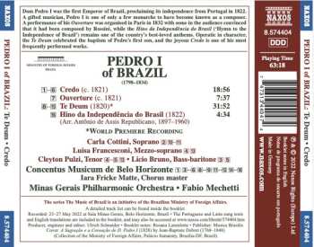 CD Minas Gerais Philharmonic Orchestra: Pedro I Of Brazil: Te Deum / Credo