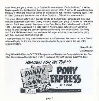 CD Danny & The Juniors: Back To The Hop - The Original Swan Recordings 1960-1962