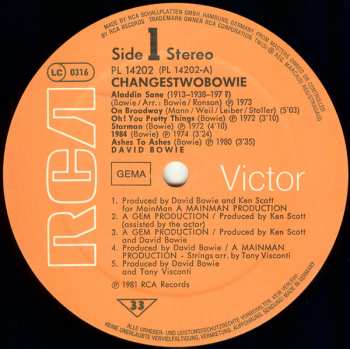 LP David Bowie: ChangesTwoBowie