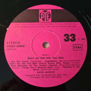LP David Garrick: Don't Go Out Into The Rain