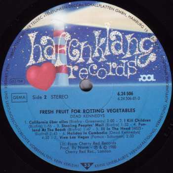 LP Dead Kennedys: Fresh Fruit For Rotting Vegetables