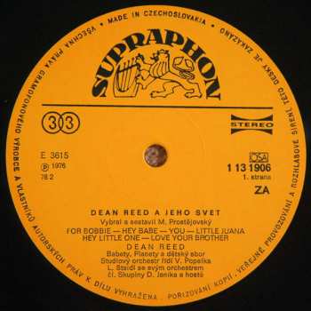 LP Dean Reed: Dean Reed A Jeho Svět