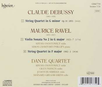 CD Claude Debussy: String Quartet • Violin Sonata
