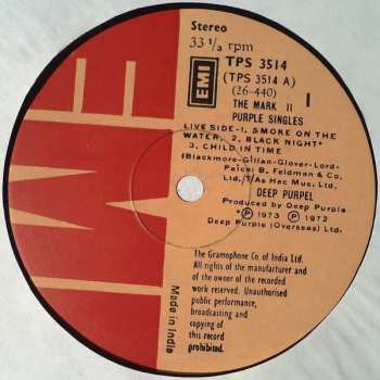LP Deep Purple: The Mark 2 Purple Singles