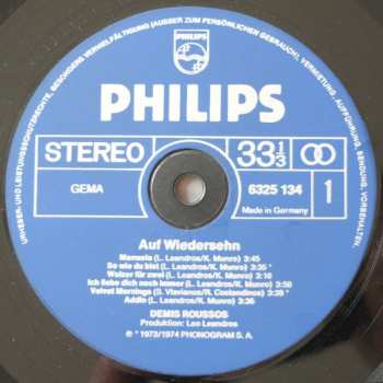 LP Demis Roussos: Auf Wiedersehn