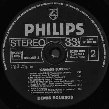 2LP Demis Roussos: Grands Succès