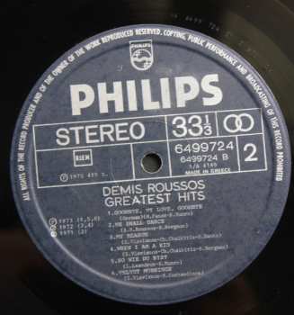 LP Demis Roussos: Greatest Hits