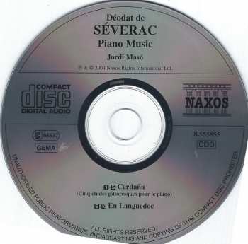 CD Déodat De Séverac: Scenes Of Southern France: Cerdaña • En Languedoc