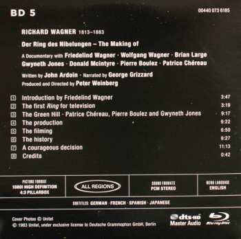 Zestaw pudełkowy/5Blu-ray Richard Wagner: Der Ring Des Nibelungen
