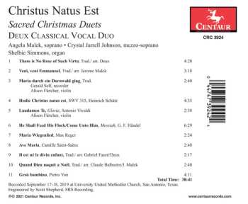 CD Deux Classical Vocal Duo: Christus Natus Est: Sacred Christmas Duets