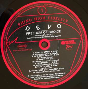 LP Devo: Freedom Of Choice LTD