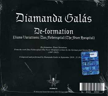 CD Diamanda Galás: De-Formation: Piano Variations