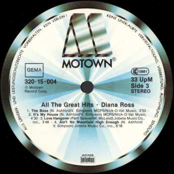 2LP Diana Ross: All The Great Hits