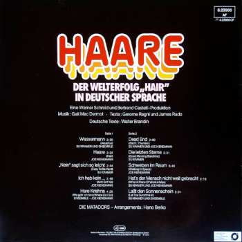 LP The Matadors: Haare – Der Welterfolg „Hair“ In Deutscher Sprache