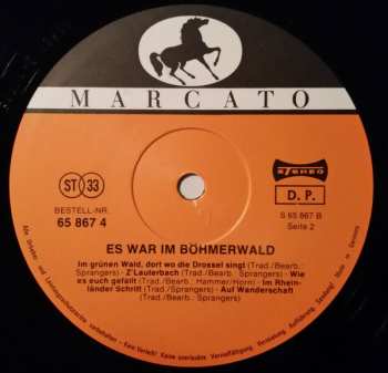 LP Die Original Fidelen Egerländer: Es War Im Böhmerwald