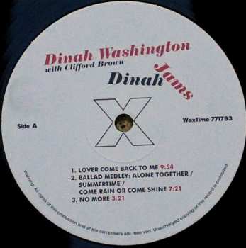 LP Dinah Washington: Dinah Jams LTD